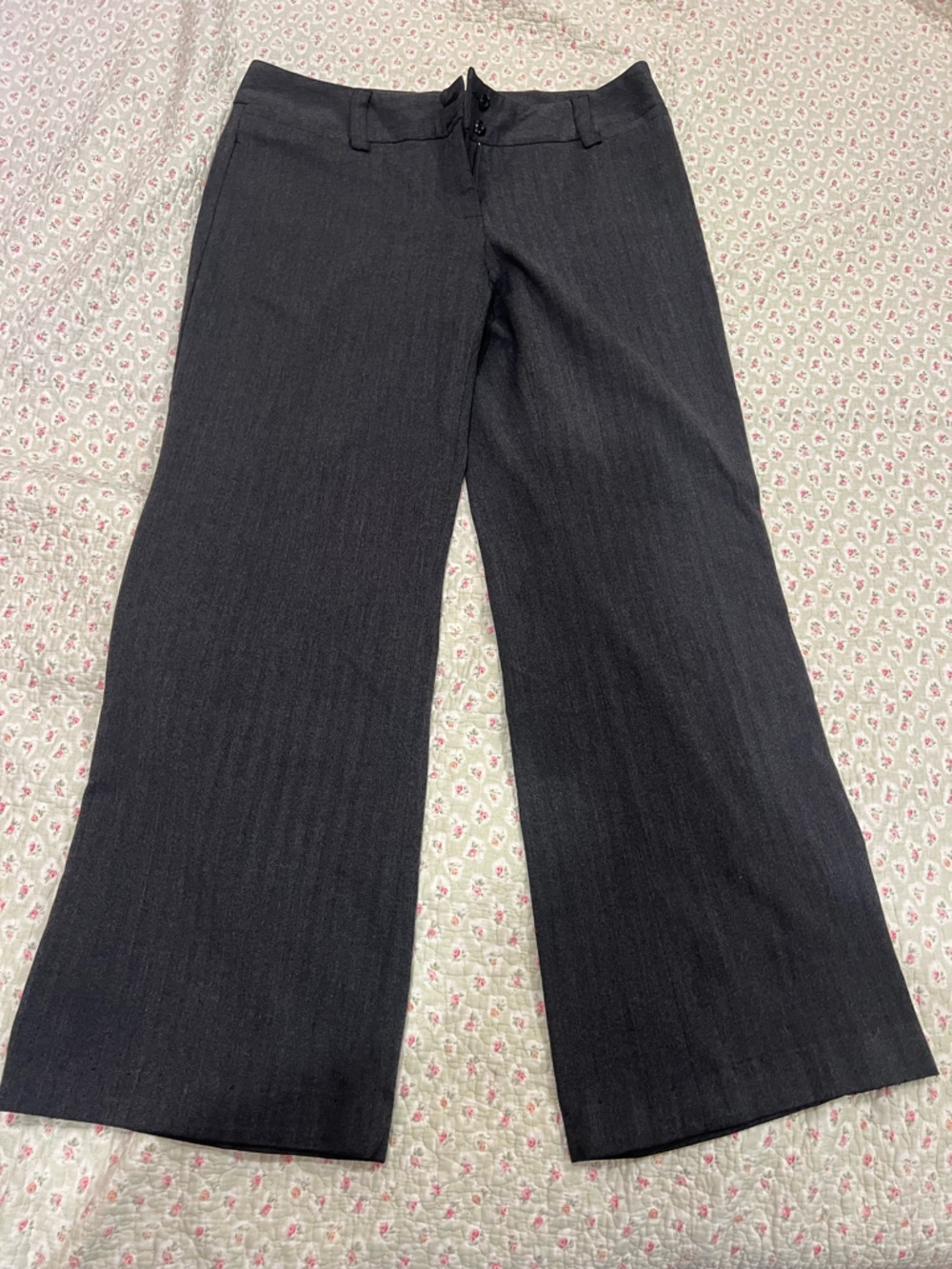 AB Studio Dark Gray Wide-Leg Trousers